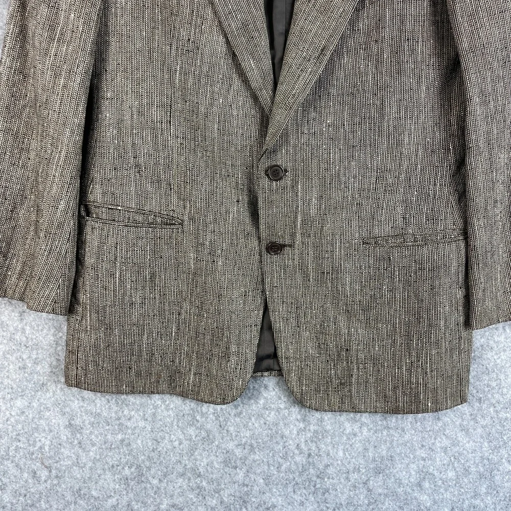 Vintage Emanuel Ungaro Blazer Sport Coat Mens 38R Gray Tan Silk Tweed Italy